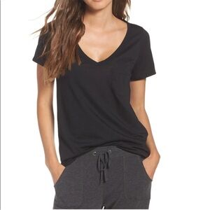 Make + Model Black V Neck Pajama Tee